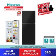 Hisense 320L Inverter Refrigerator RT328N4ABN1 Top Mount Freezer fridge Peti Sejuk