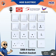 Switch|UMS 9 Series Switch Socket Outlet UMS Socket Switch New Series White Wall Switch