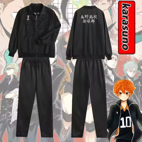 Hinata Shoyo Cosplay Haikyuu Karasuno Cosplay Costume Jacket Coat Pants Wig Karasuno High School Vol