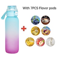 LUSQI 1PC 1000ML Flavor Water Bottle With Straw With 7 PCS Flavor Pods Gradient Water Bottle For Out