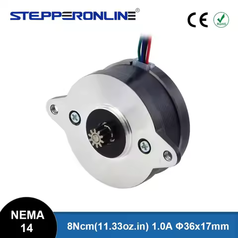 Round Nema 14 Stepper Motor Bipolar 0.9deg 8Ncm 1.0A Φ36x17mm 4 Wires for 3D printer CNC Engraving M