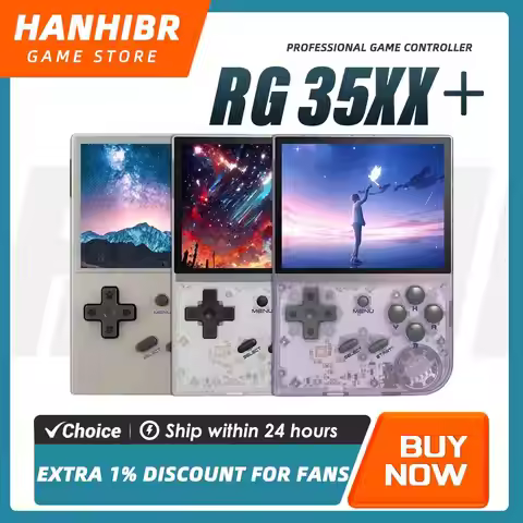 ANBERNIC RG35XX+ Linux Retro Handheld Emulator 3.5" OCA IPS H700 Vibration Motor 64GB TF HDMI Output