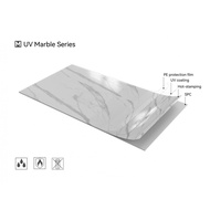 GREAT WOOD บอร์ด SPC ลายหินอ่อนเคลือบ UV รุ่นJF122025-UV-KL8228 ขนาด 1220x2440x2.5mm สีขาว