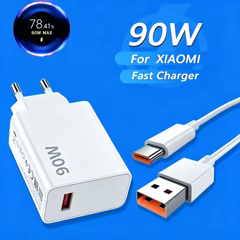 90W For Xiaomi Charger Fast Charge USB C Cable Travel Adapter 17 Ultra POCO F7 F6 X7 X8 F8 Pro K90