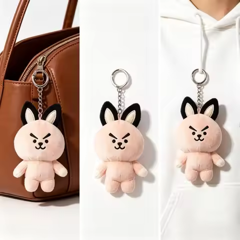 New Kawayi Korean BT21 Plush Pendant Cute Cartoon Anime Creative Versatile Fashion Bag Pendant Keych