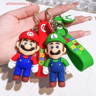 alittlesetrtu Cute Super Mario Bros Keychain Game Mario Figure Key Chain Creative Cartoon Bag Ch Accessories For Kids Birthday Party Gifts SG