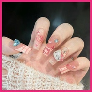 Thai Shop False Nails DD871 Fashion French Style Flash Drill