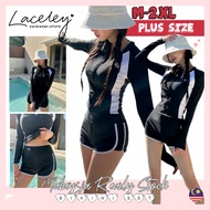 [ Laceley ][M-2XL]Premium 3pcs Long Sleeve Rashguard Woman Swimsuit Swimwear Bikini 泳装[L778]