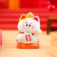 Tượng Trang Trí Mèo Lucky Ngồi Đệm Hoa Trang Trí Decord xe hơi tiểu cảnh