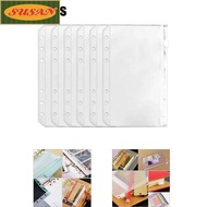 SUSANS 6Pcs Zipper Binder Pouches, Waterproof A6 6-Hole Binder Pockets,  PVC Receipt Bag Transparent