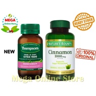 Paket Thompson Vitex 1500 Nature's Bounty Cinnamon untuk PCOS