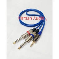 Kitani Audio Aux Cable 50cm-5mtr Mini Stereo Jack 3.5mm Male To 2 Akai 6.5mm Male