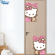 K KT Cat Sticker Room Door Sticker Waterproof Wardrobe Sticker hello kitty Cat Cute Cartoon Sticker