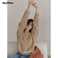 French Coffee Color Sweater Women Pullover Sweater