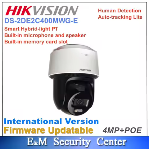 Original Hikvision DS-2DE2C400MWG-E 4MP Built-in Mic Fixed Outdoor Smart Hybrid-light PT Network IP 
