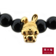 CHOW TAI FOOK 999 Pure Gold Charm - Chalcedony Bracelet - Year of Rabbit R22225