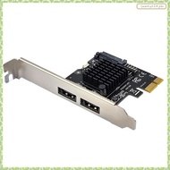 [J X Q K] Dual Port Power ESATA+ USB Expansion Card PCI-E X1 to 6Gbps  USB 2.0 9pin 15pin Adapter fo