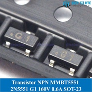 Set of 10 NPN Transistors MMBT5551 2N5551 G1 160V 0.6A SOT-23
