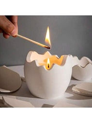 蛋形蠟燭罐模具儲物盒帶蓋 - 矽膠模具可製作石膏、蠟燭托盤等