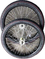 ล้อรถเข็น 26x2 1/2” และ 26x1 3/4” สีดำ ดุม 5 หุน+ซีลวด ขึ้นเสร็จพร้อมใช้งาน (ราคาต่อ 1 วง)