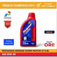 MESIN MESRAN SUPER MOTOR Engine Oil 0.8L 800ML SAE 20W-50 PERTAMINA ORIGINAL 100%