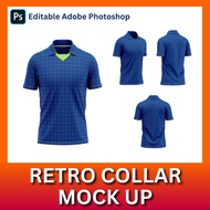 Retro Collar Jersey Mock Up - Shirt Mockup | Photoshop (PSD)