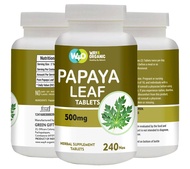 Papaya Leaf Extract Capsules (Tablets) - 500 mg 240 Pills, Supports Platelet Immunity & Digestion - 