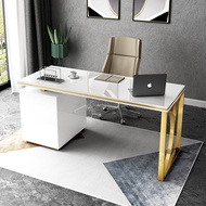 Scandinavian Modern Minimalist Desk Wrought Iron Accessible Luxury Desk Writing Desk Paint Home Computer Desk Medical Beauty Consultation Table