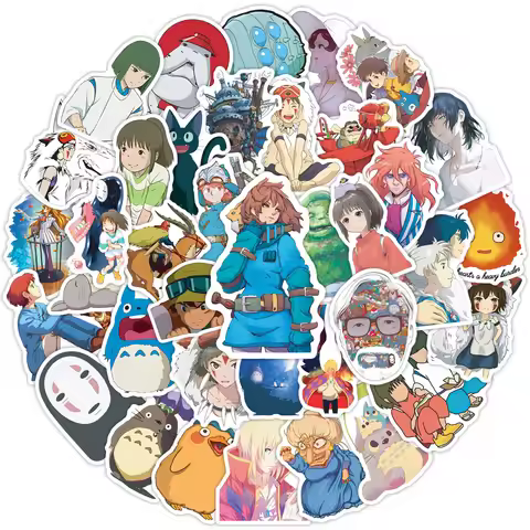 50Pcs Ghibli Hayao Miyazaki Stickers Scrapbooking Laptop Notebook Cartoon Suitcase Graffiti Sticker 
