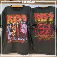 FASHION KISS ALIVE WORLDWIDE TOUR JAPAN 96 97 เสื้อวง เสื้อทัวร์ ผ้าร้อย ฟอกนุ่มวงคิสสีเฟดเทา TEE