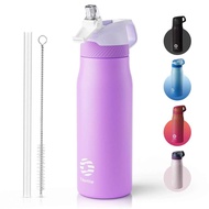 Fjbottle chai nước cách nhiệt chân không thép không gỉ 710ml với rơm Bình giữ nhiệt chống rò rỉ cho