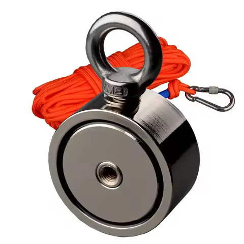 Strong Neodymium TWO Side 150/250/350KG Searching N52 Magnets 15M Rope Salvage Fishing Magnetic Mate