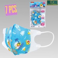 Skater - Skater 3D 立體兒童口罩 99%不織布3D卡通口罩 7個裝 (2-3歲) 小號 10X9 cm(Baby Shark) (平行進口)