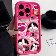 Good case 🔥ส่งจากไทยใน24ชม.🔥cute Purple bear cat เคสไอโฟน11 Straight Edge Phone case For IPhone 11 14 7Plus XR X 12 13 Pro Max 15PRO MAX 14 7 8 6s 6 Plus XS Max SE 2020 Simple Solid Candy Color Matte Liquid Silicone Phone Case