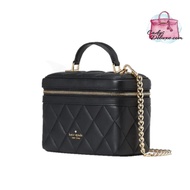 (STOCK CHECK REQUIRED)KATE SPADE CAREY TRUNK CROSSBODY BAG BLACK KB563 QUILTED