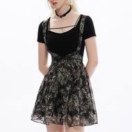 龐克美神貓咪雪紡吊帶裙 / 彈力後腰頭 / 春夏款 / *新增大尺碼*