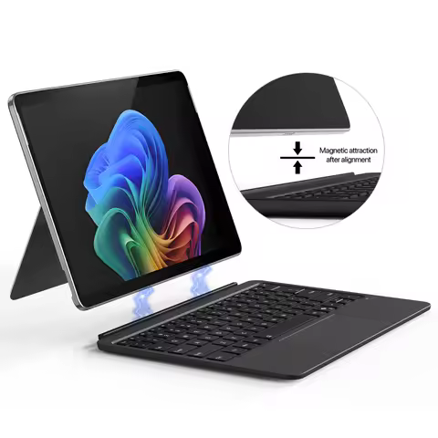 for Surface Pro 12 Keyboard Type Cover,Slim Bluetooth-compatible Wireless Keyboard Rainbow Backlit w