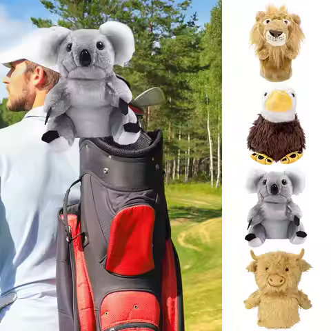 Golf Club Head Covers Soft Animal Protector Lion Golf Putter Head Covers For Woods Fairway Mallet Ou