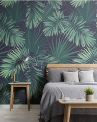 Bacaz Custom 3D Leaf Wallpaper Murals For Background Bedroom Trop