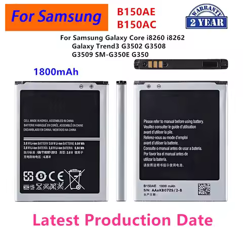 Brand New B150AE B150A Battery 1800mAh For Samsung Galaxy Core i8260 i8262 Galaxy Trend3 G3502 G3508
