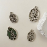 5Pcs  St. Michael Archangel Charms - Guardian Angel Medal Pendant for DIY Rosary Jewelry Making