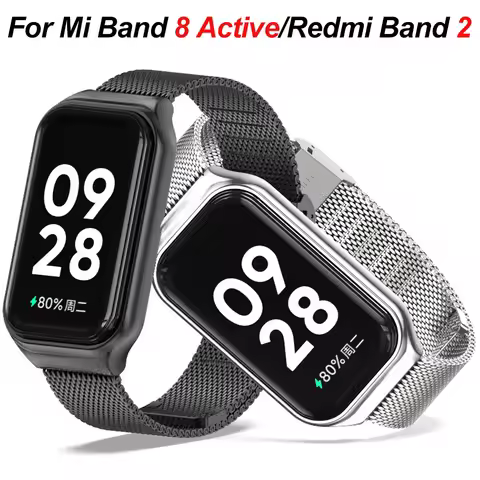 Strap For Xiaomi Mi Band 8/9 Active Bracelet for Xiaomi Smart Band 8/9 Active Stainless Steel Metal 