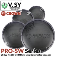 2023 Original Crown PRO SW Series 250W to 450W Dual 8 Ohms 8 10 12 15 Inches Audio Sound Subwoofer Speaker PRO SW 825M 103M 104M 1236M 1535M inch D8 D10 D12 D15 sub woofer Bass