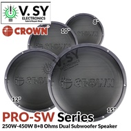 Original 2024 Crown PRO SW Series 250W to 450W Dual 8 Ohms 8 10 12 15 Inches Audio Sound Subwoofer S