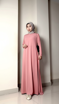Manset Gamis Lengan Panjang Dress Busui Sleting Kekinian Bahan Jersy Premium Gamis Wanita Terbaru