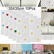 10pcs 3D Tile Brick Wall Sticker Self-adhesive Foam Panel Waterproof