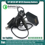 QC3.0 NP-W126 W126S Dummy Battery CP-W126 &amp; Power Bank USB Cable for Fujifilm HS30EXR HS33EXR HS35EXR HS50EXR X100F X100V X-H1 X-M1