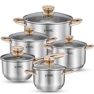Germany316/304Stainless Steel Soup Pot Kitchen Steamer Household Thickened Pot Steaming Boiling Stewing Small Pot Induct
