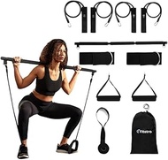 Pilates Bar Kit with Resistance Bands - Exercise and Fitness Workout Equipment for Legs, HIPS, Waist, and Arms – Suitable for Women and Men's Home Gym, Yoga, and Full Body Shaping