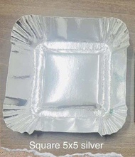 22pcs Siopao Kikiam Siomai Silver Paper Plate 5x5”